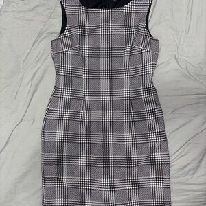 Ann Taylor Black and White Checkered Mini Dress